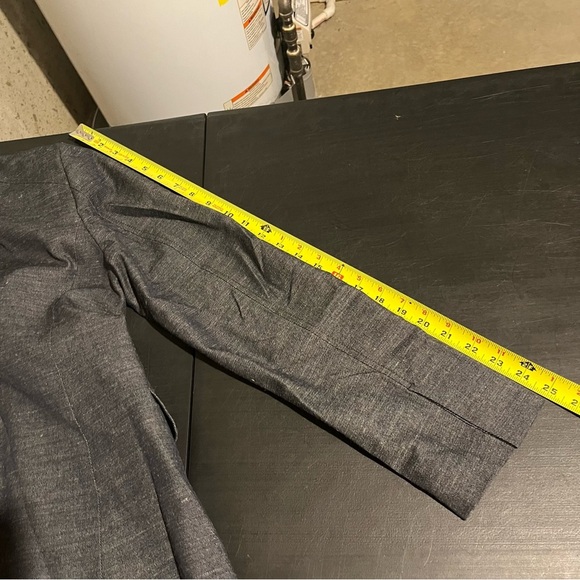 Ann Taylor LOFT Chambray One Button Blazer Jacket Blue Linen Blend NWT Size 10 - Picture 12 of 14